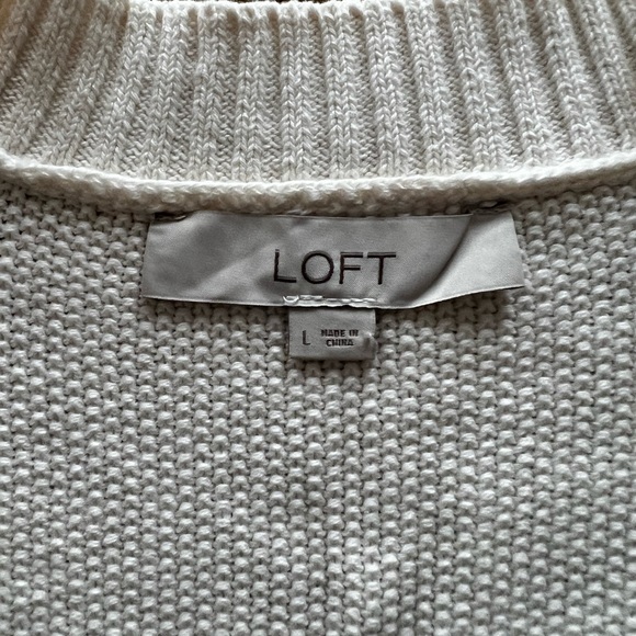 NWOT Ann Taylor LOFT cropped cardigan waffle sweater - Picture 3 of 5